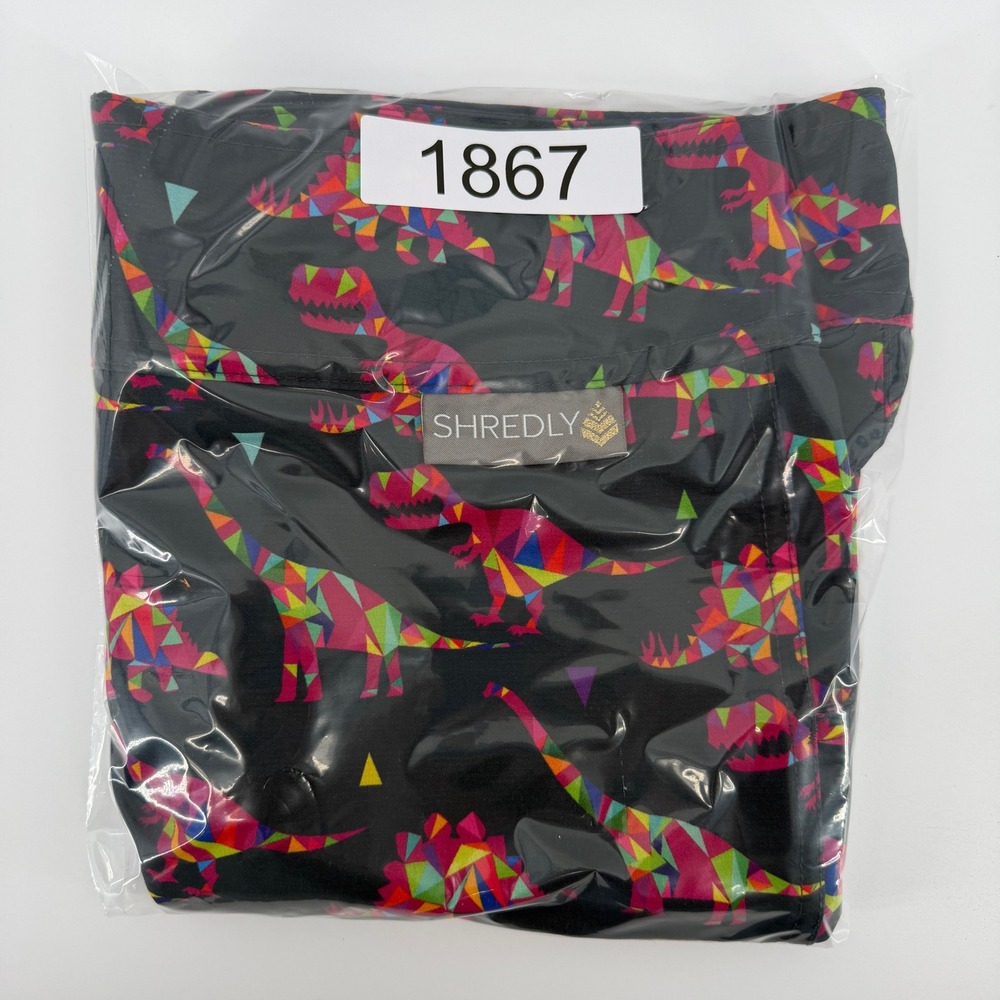 Shredly Mountain Bike Shorts Womens 12 Black Multi Geometric Dinosaur MTB Cargo - Picture 12 of 12
